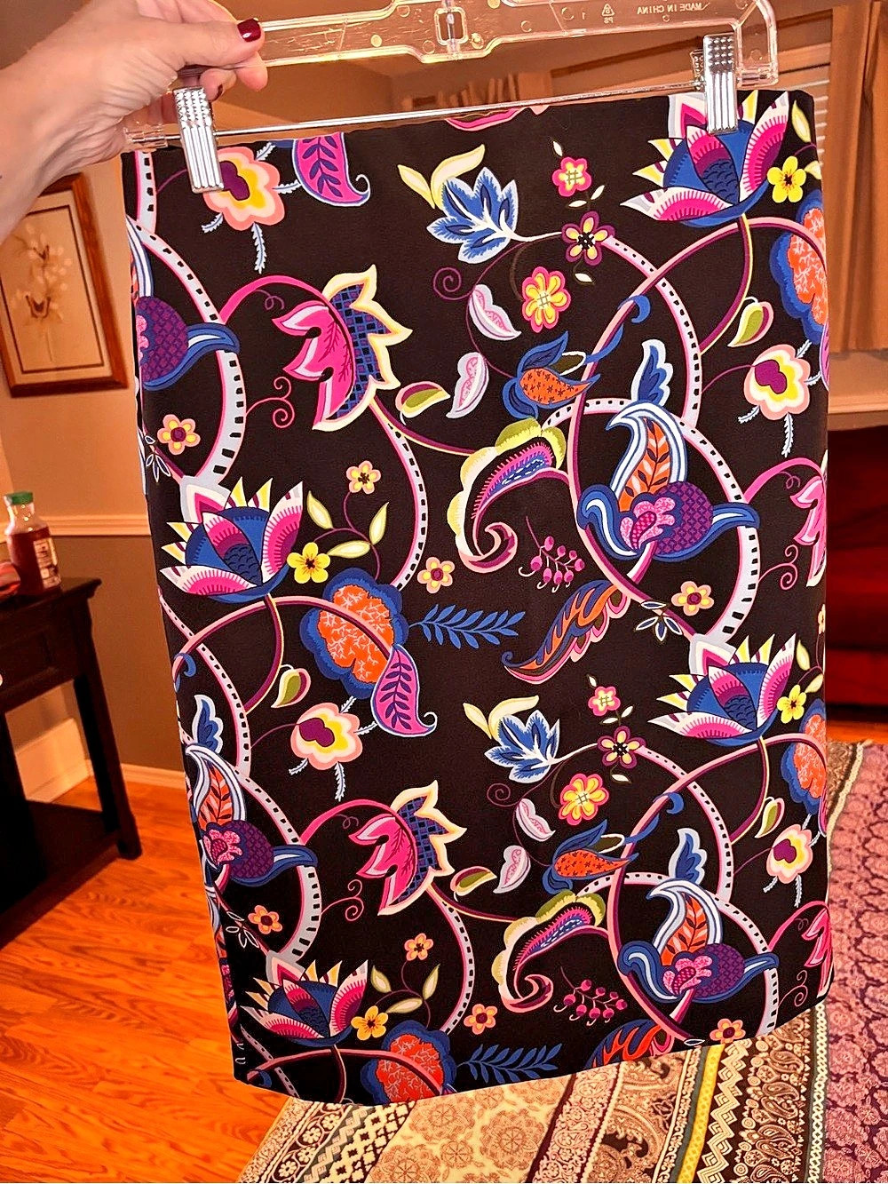 Philosophy Floral Pencil Skirt Black Pink Size 8